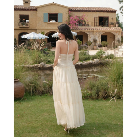 CAFUNS Maxi Halter Dress