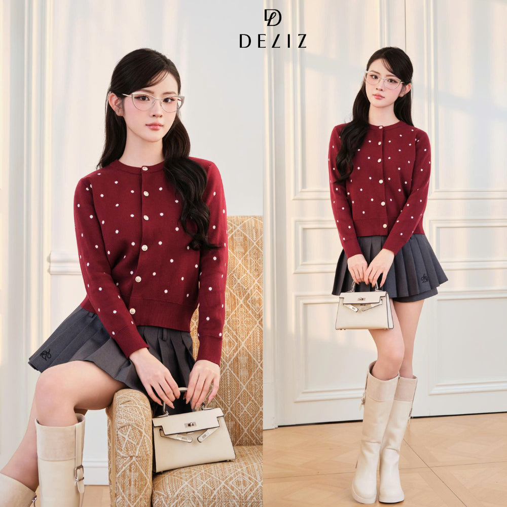 Polka Knit Cardigan