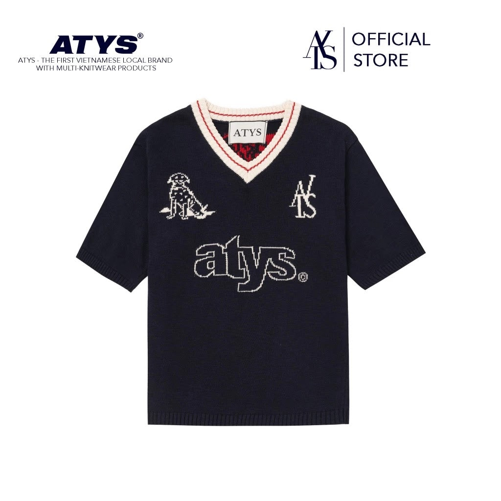 V-Neck Knit Cotton T-Shirt