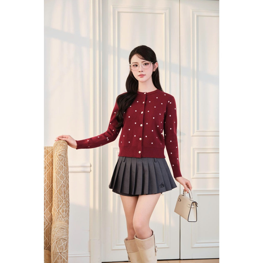 Polka Knit Cardigan