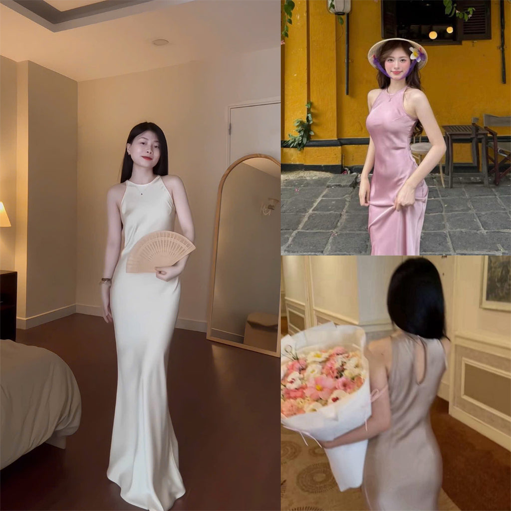 Halter Silk Dress
