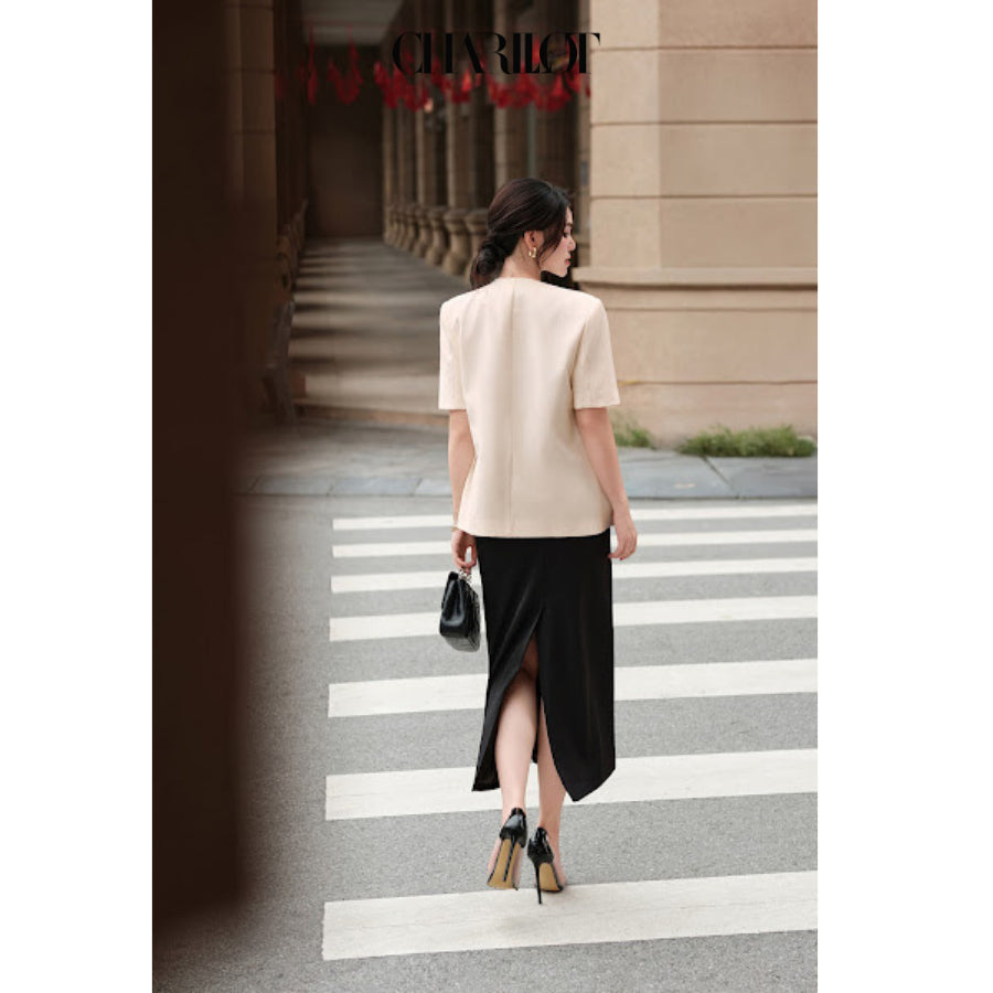 Charlot Floral Embossed Blazer