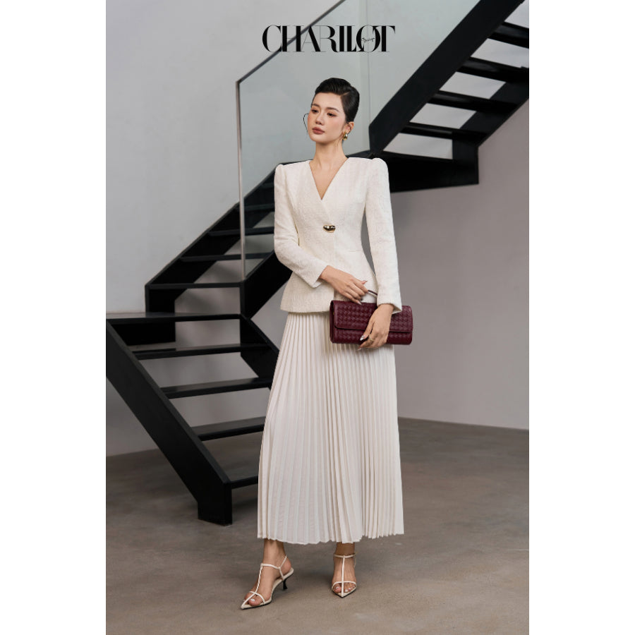 Lace Pleated Office Set