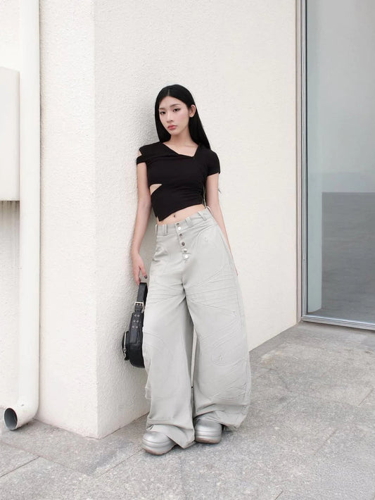 BLACK REMI TOP