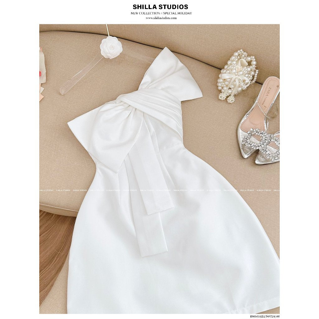 Shilla White Bow Dress