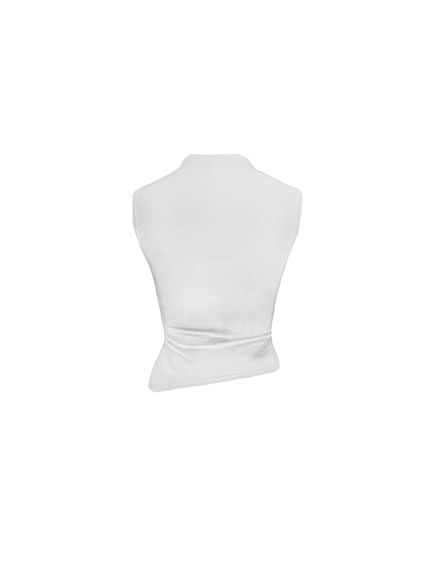 White sleeveless top on a white background