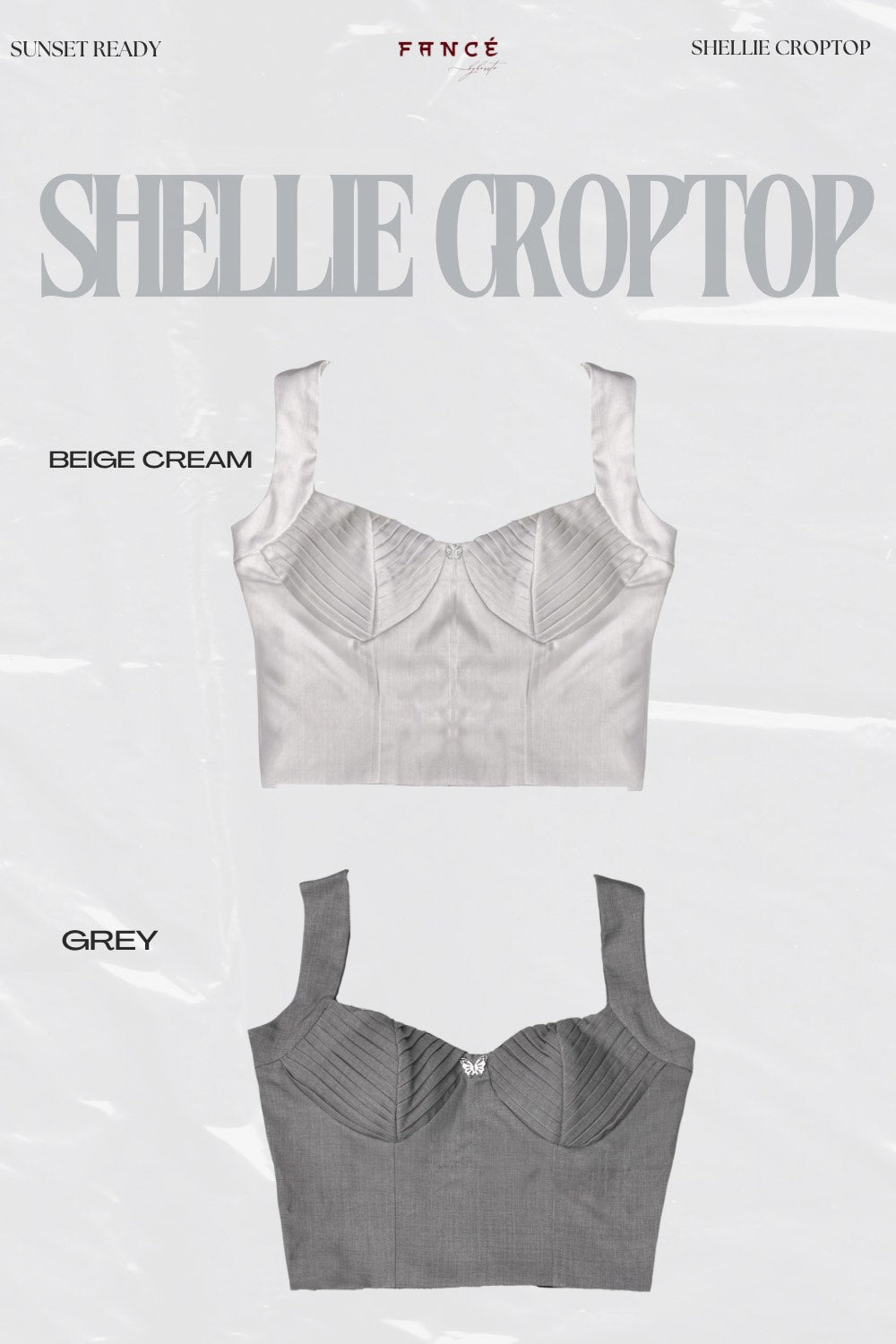 Shellie wide strap crop styled with high-waisted pants
