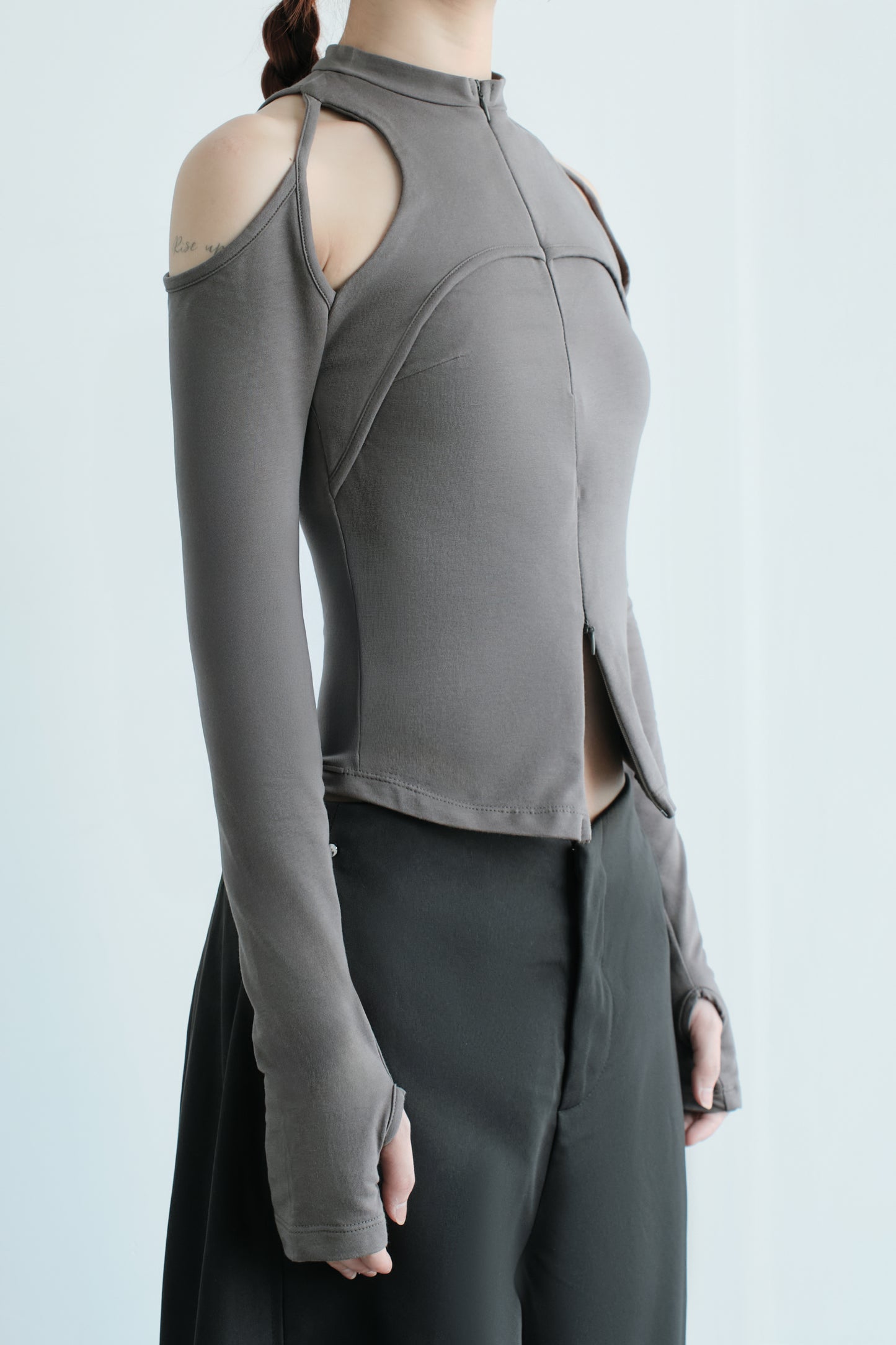 Bunnyhillconcept - Grey Caspian Long Sleeve Top