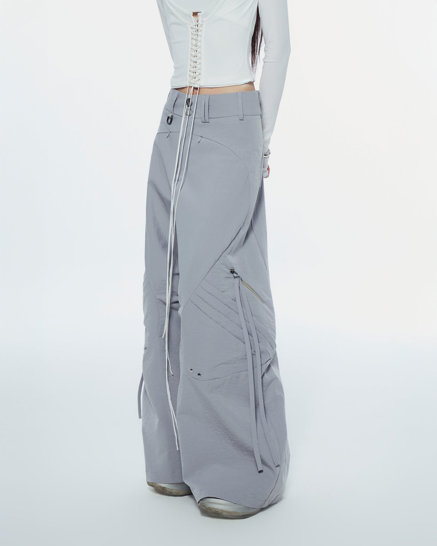 Dewdrop Pants in Soft Grey by Bunnyhill Concep