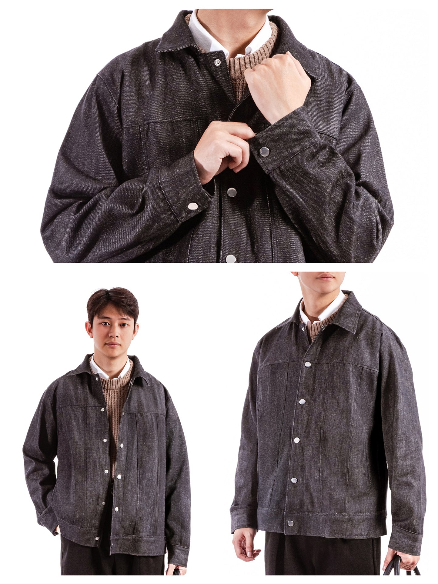 HIDDLE Men’s Classic Premium Denim Jacket