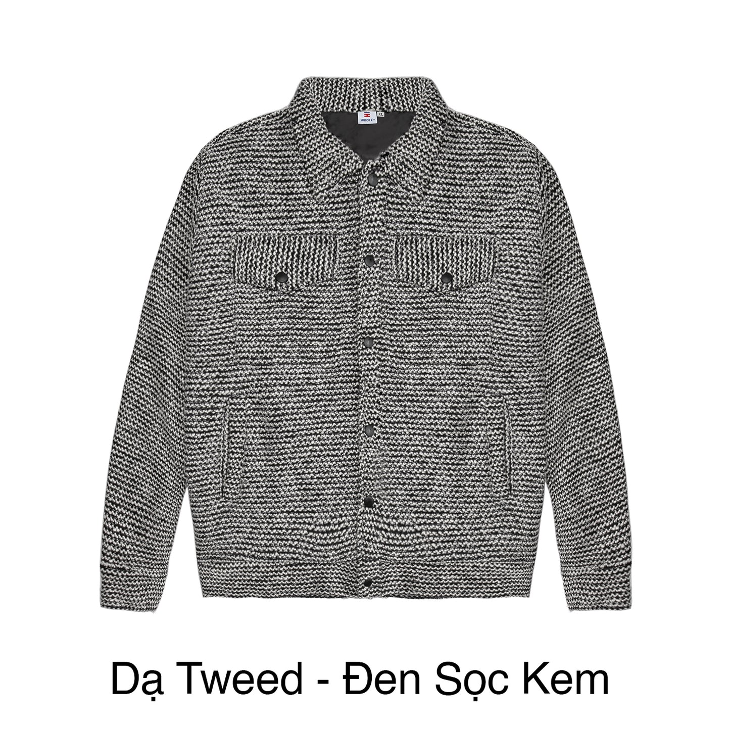 Black and white patterned shirt on a white background