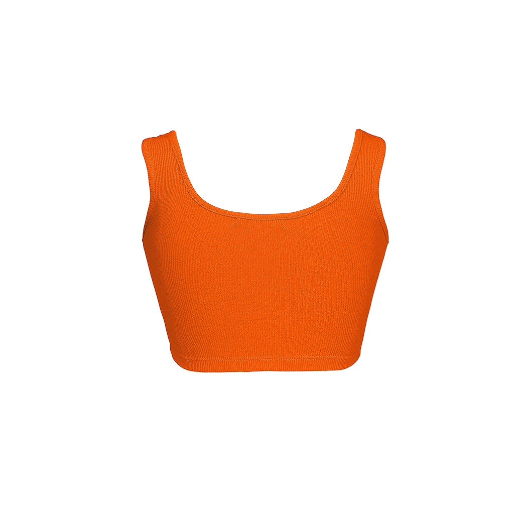 Orange crop top on a white background