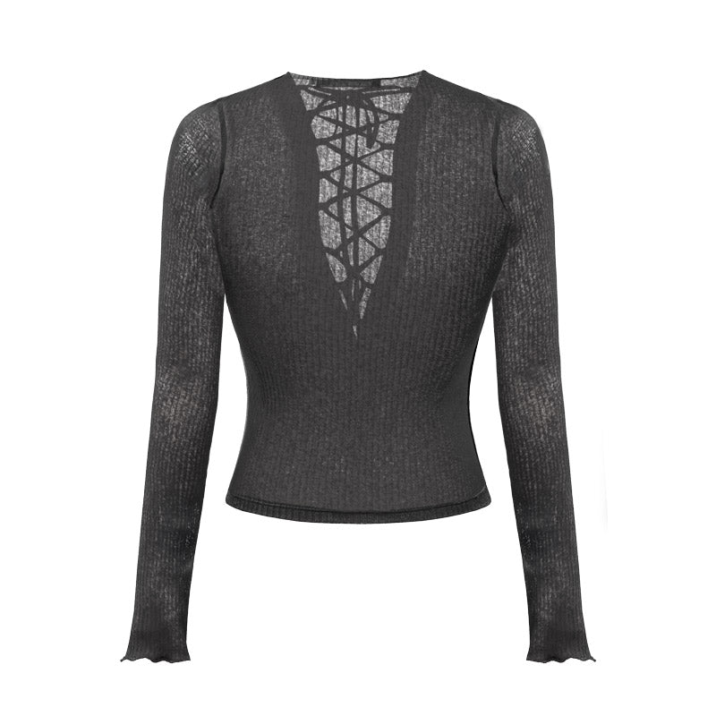 SISTERS - Linen Lace-Up Top