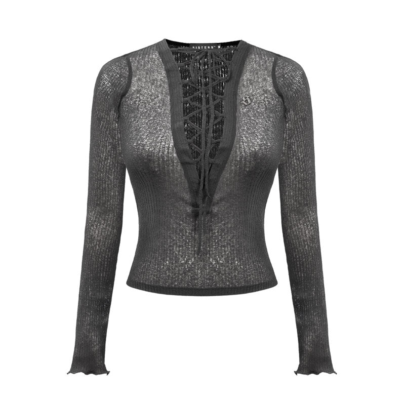 SISTERS - Linen Lace-Up Top