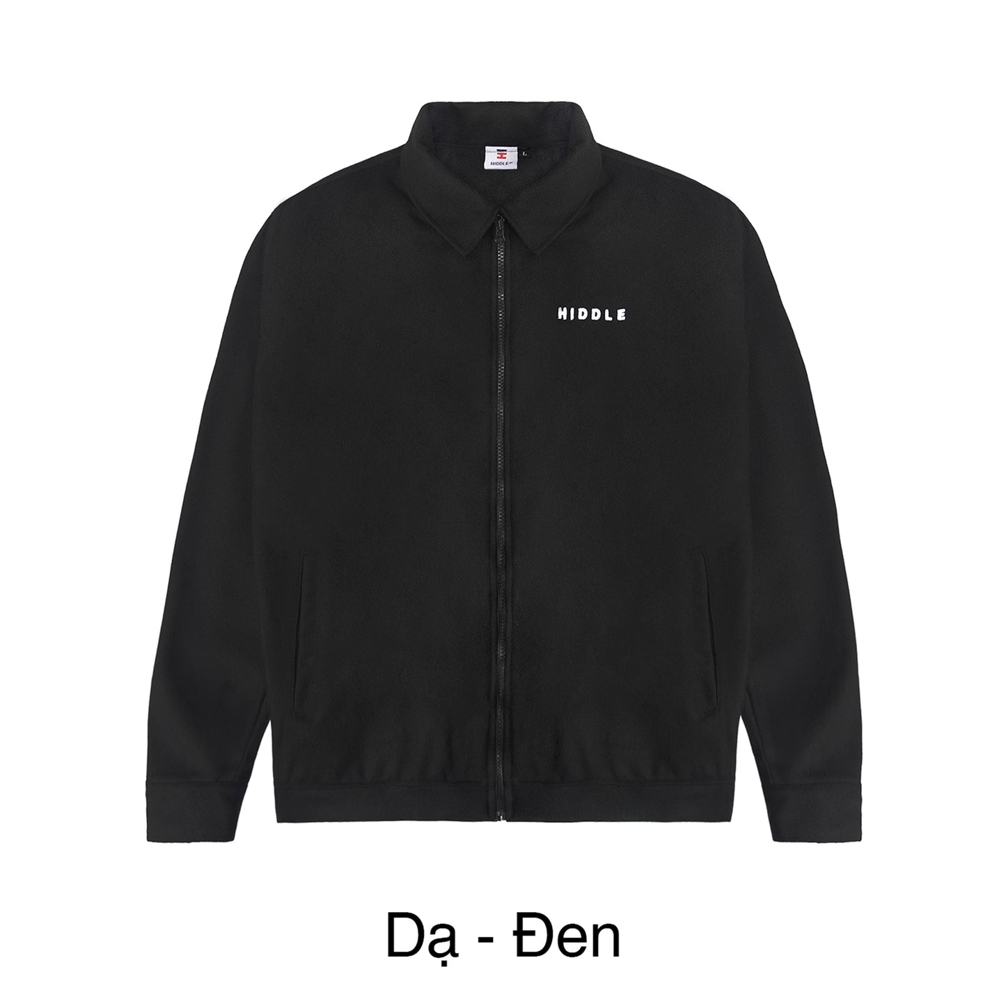 Black jacket with 'MIDDLE' logo on a white background