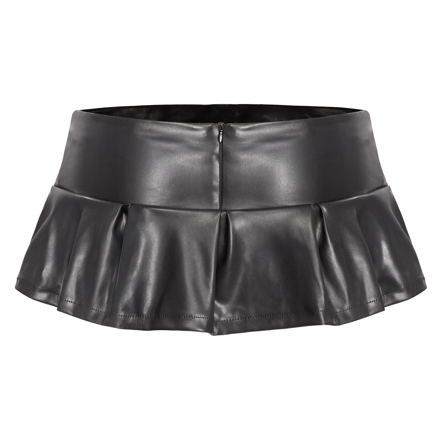 Black leather skirt on a white background