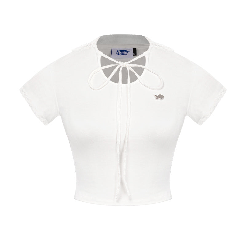 White blouse with a decorative collar on a white background