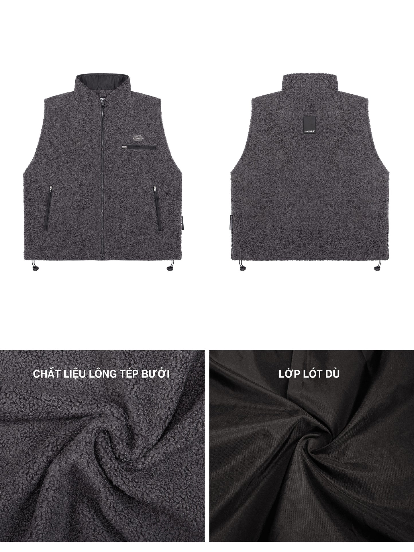 Fleece Zip-Up Vest Jacket