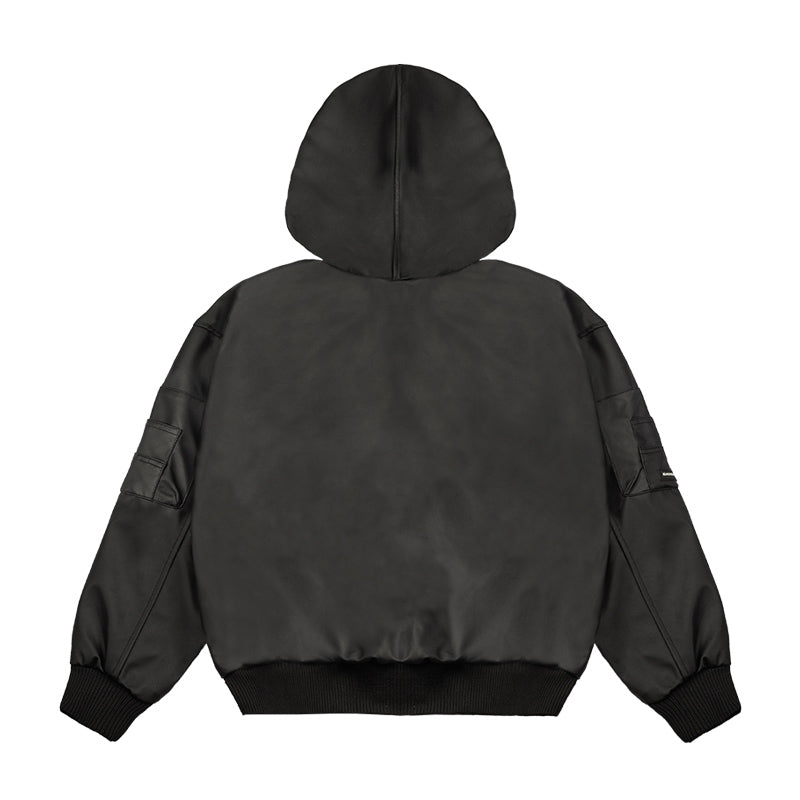 Double Box Hooded Bomber Jacket