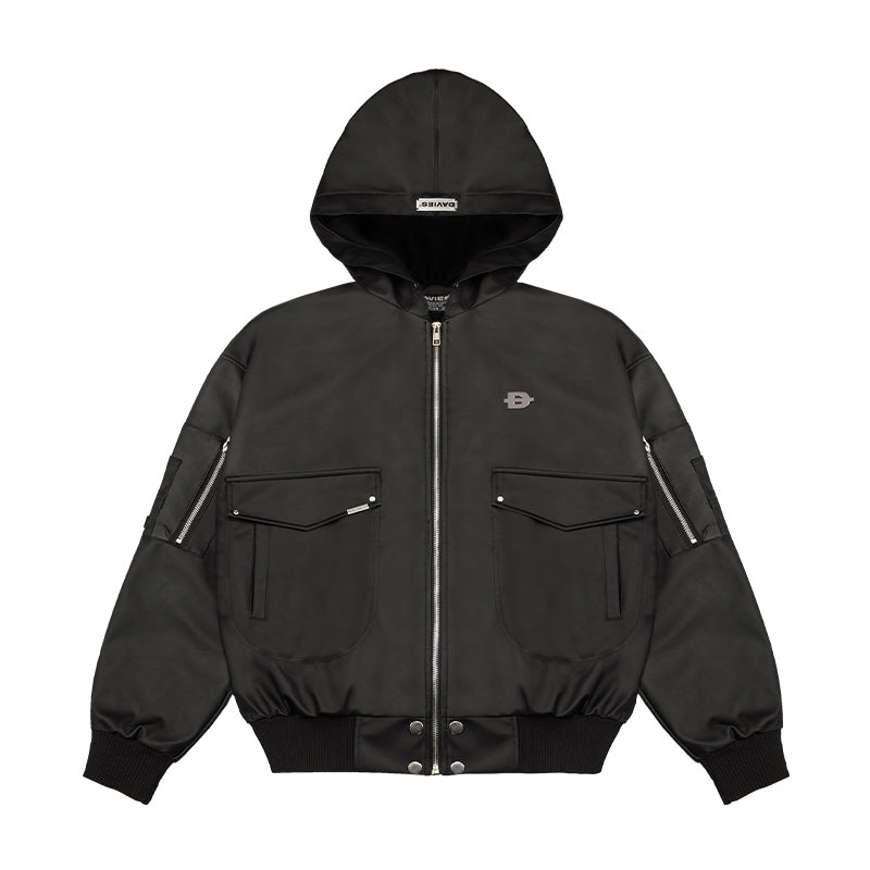 Double Box Hooded Bomber Jacket