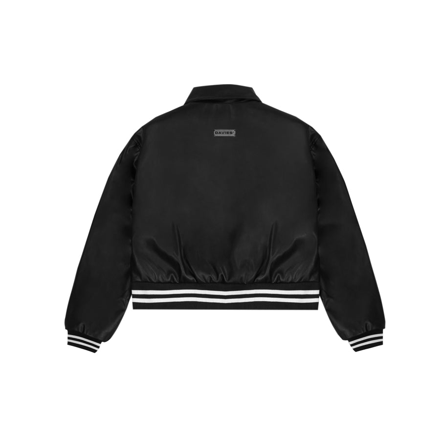 DSS - Cropped Leather Varsity Jacket