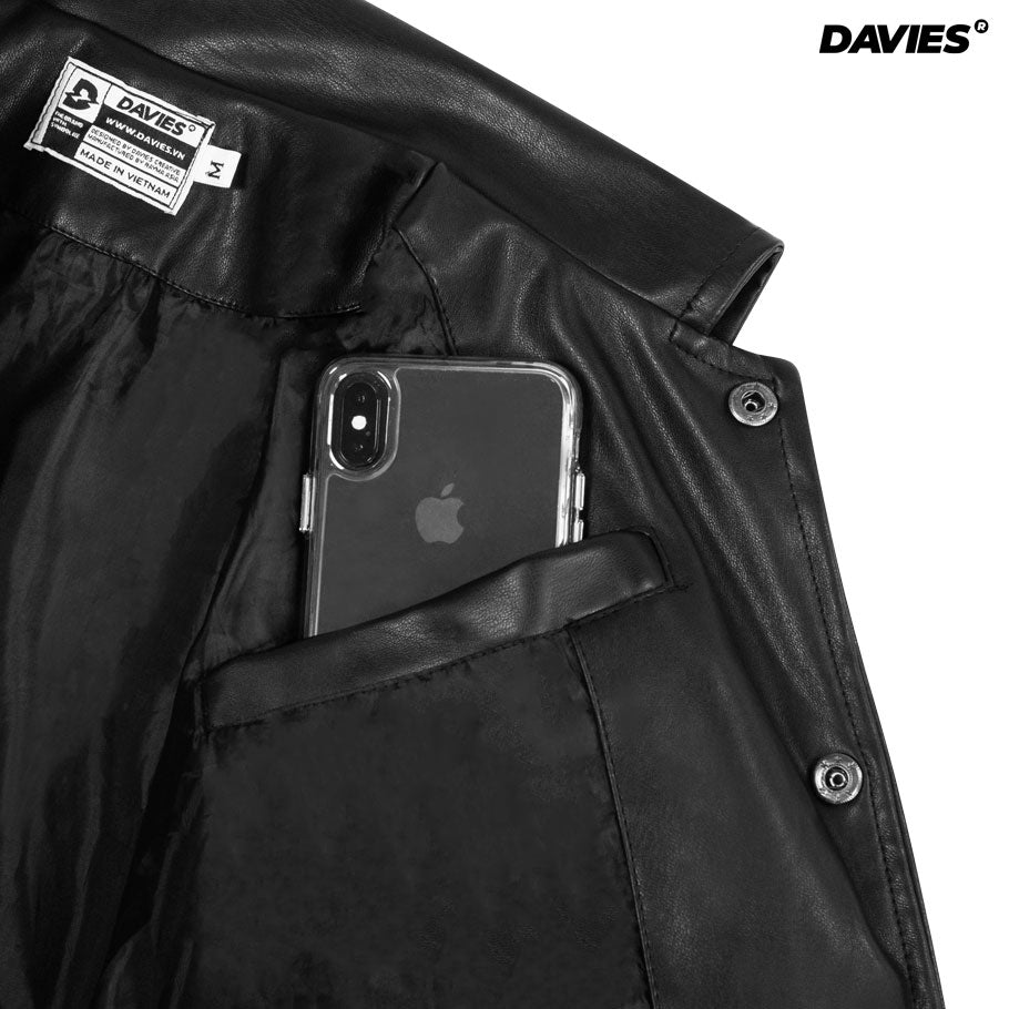 DSS - Cropped Leather Varsity Jacket