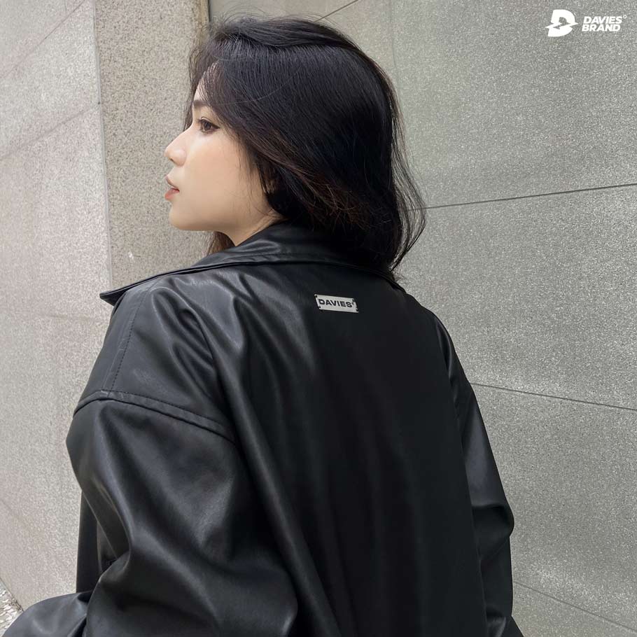 DSS - Cropped Leather Varsity Jacket