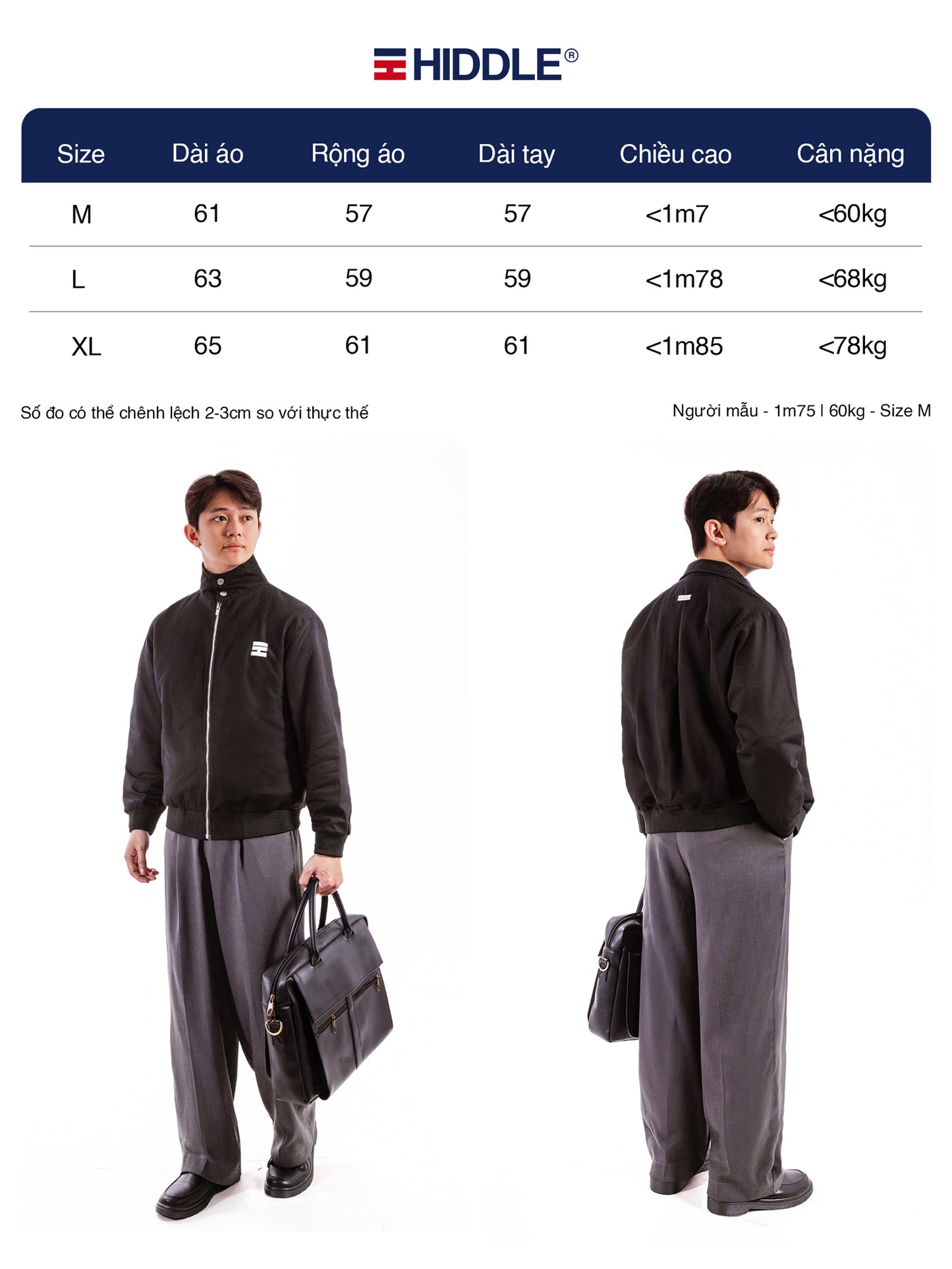HIDDLE Premium Men’s Stand-Collar Cotton Jacket