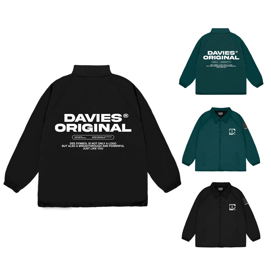 Collection of jackets with 'DAVIES ORIGINAL' branding on a white background