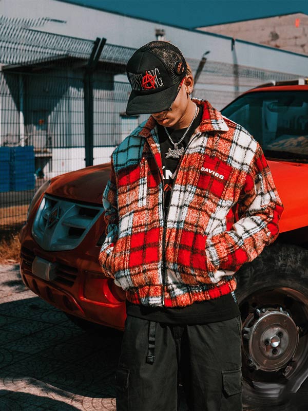 Flannel Double Zip Boxy Jacket
