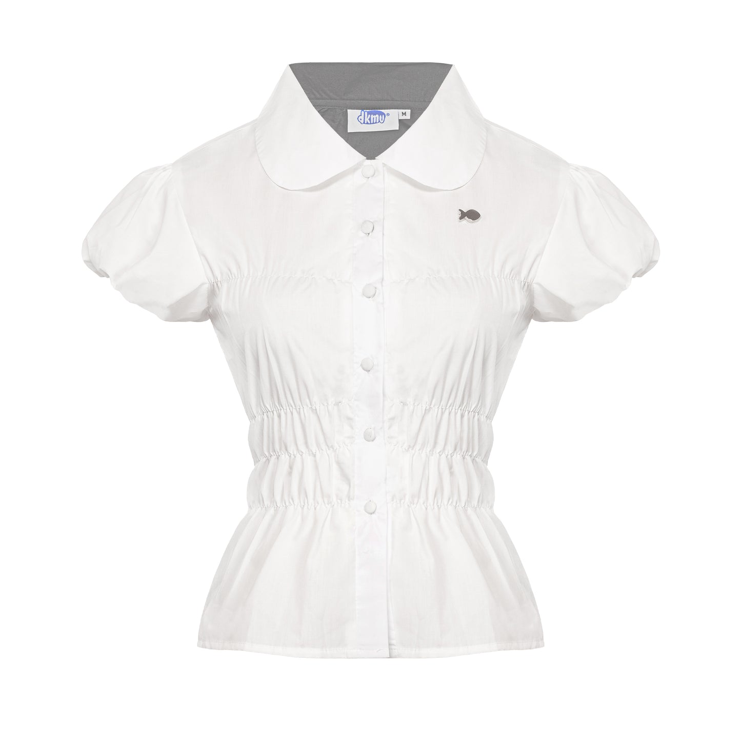 White polo shirt with a collar on a white background