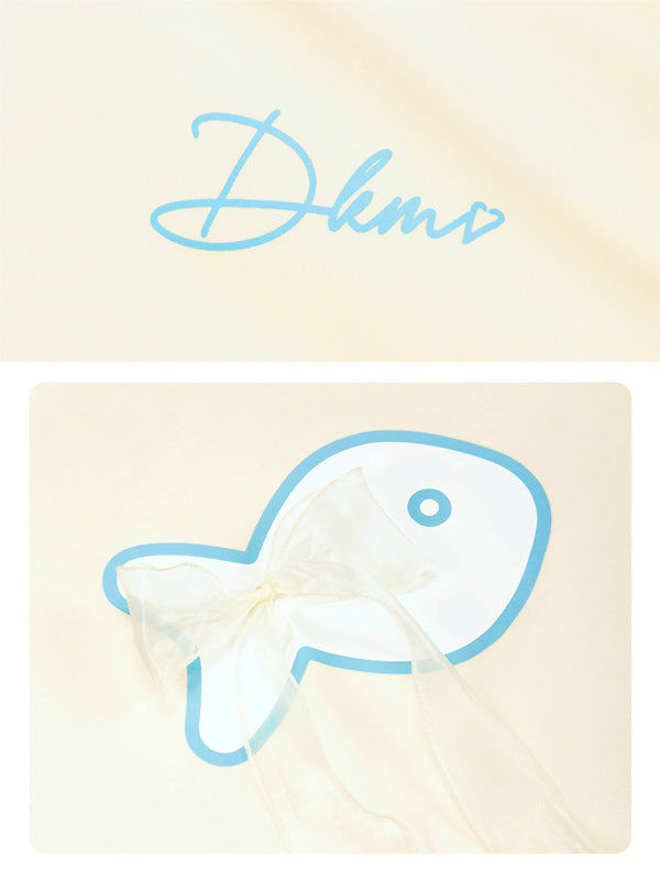Beige card with blue fish outline and 'Dime' branding