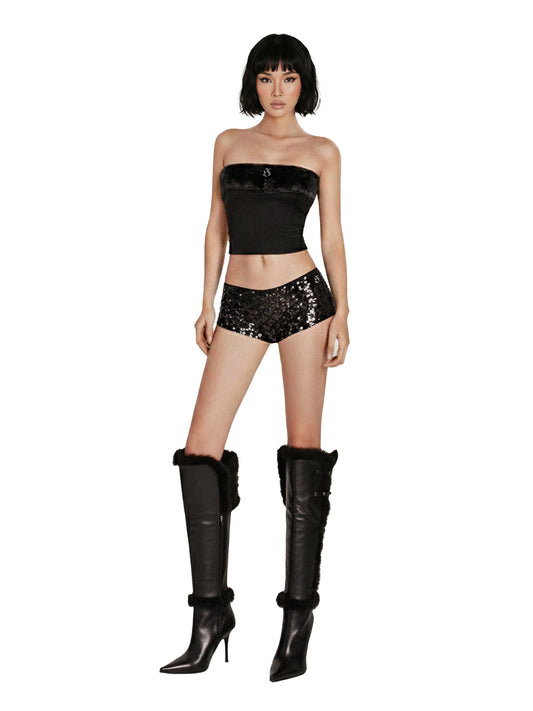 Moonbeam Fur Tube Top