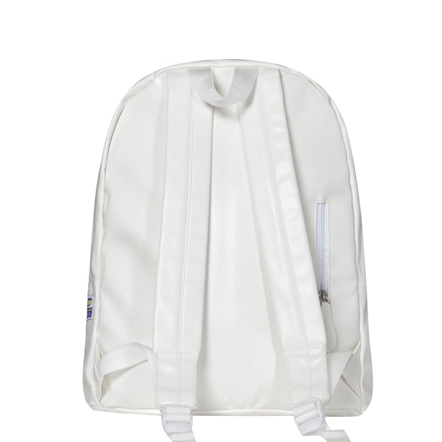 White backpack on a white background
