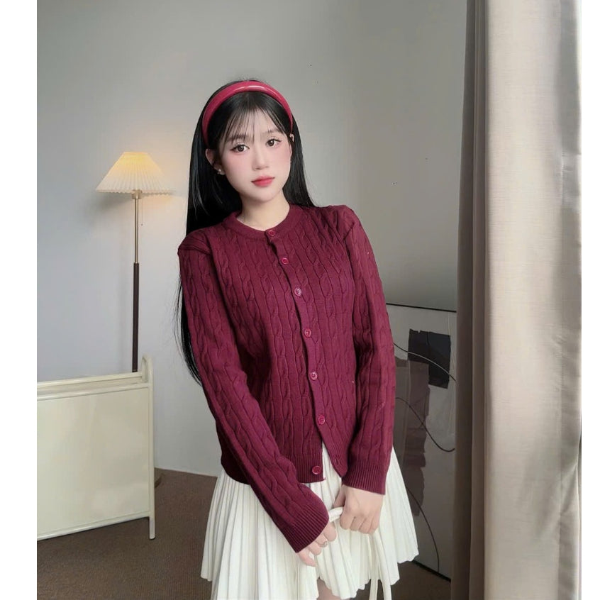 Cable Button Cardigan