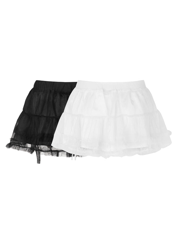 Black and white layered skirt on a white background