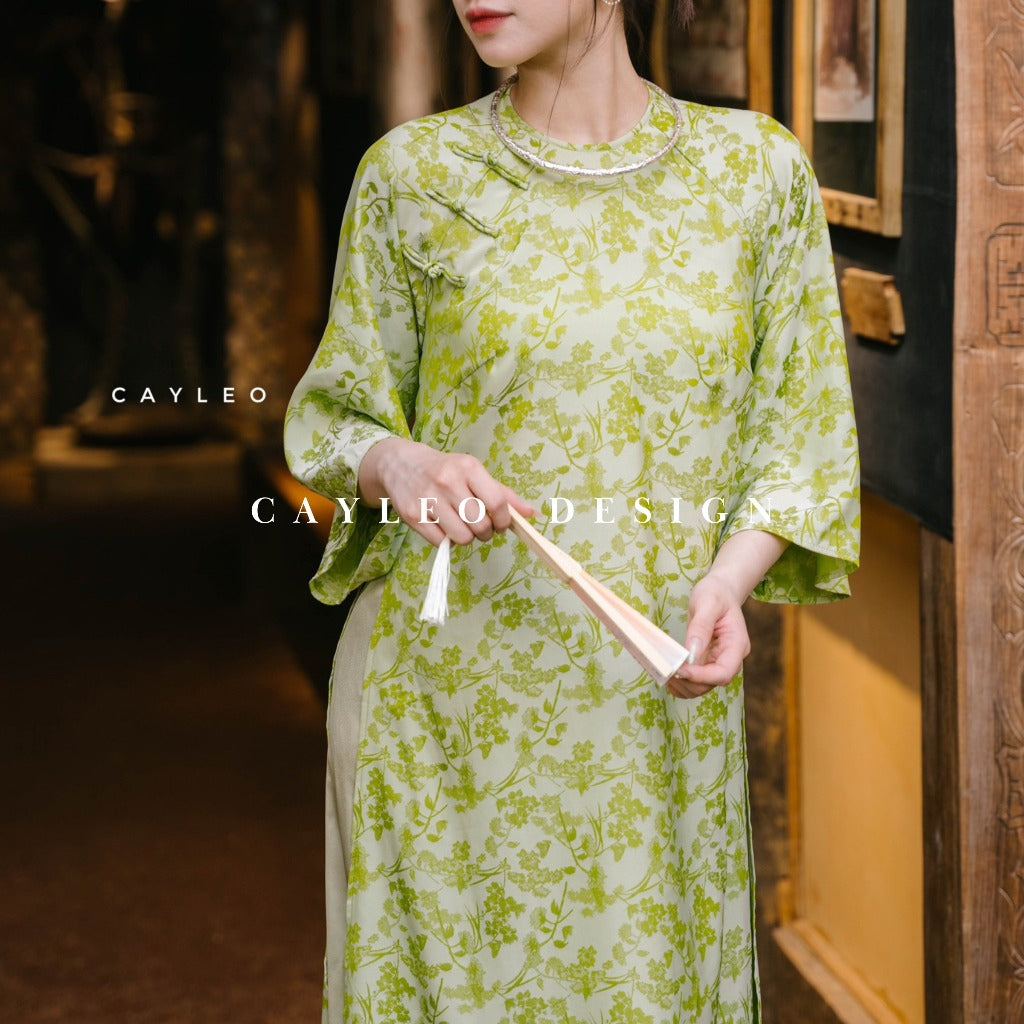 Thanh Chi Silk Brocade Ao Dai