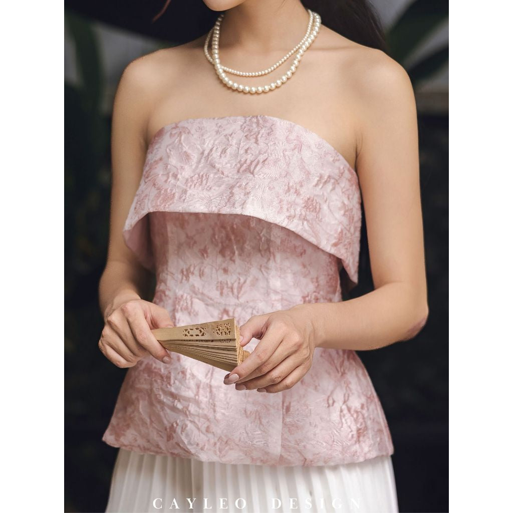 Elegant Floral Embroidered Bustier Top