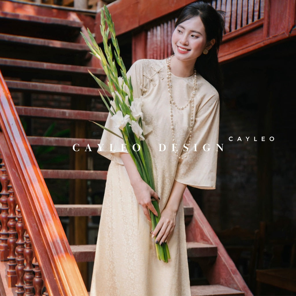 Thanh Chi Silk Brocade Ao Dai