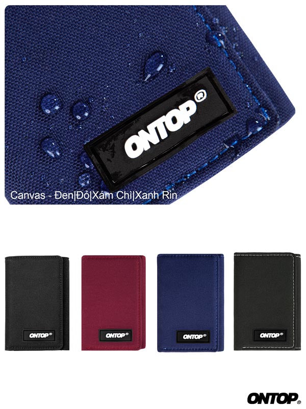 Blue wallet with ONTOP branding, displayed with color options on a white background.