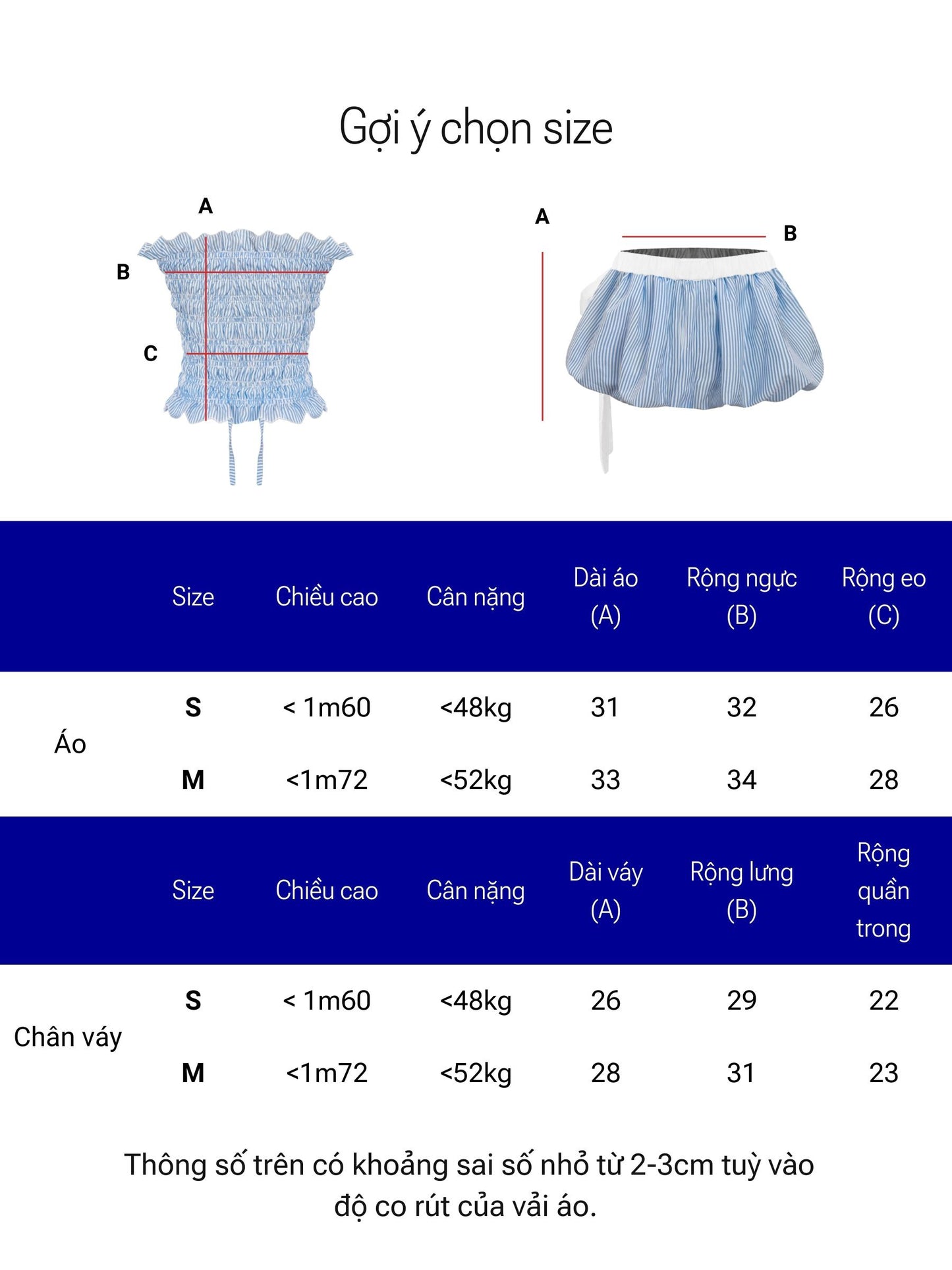 Size chart for children's clothing with measurements and dimensions.