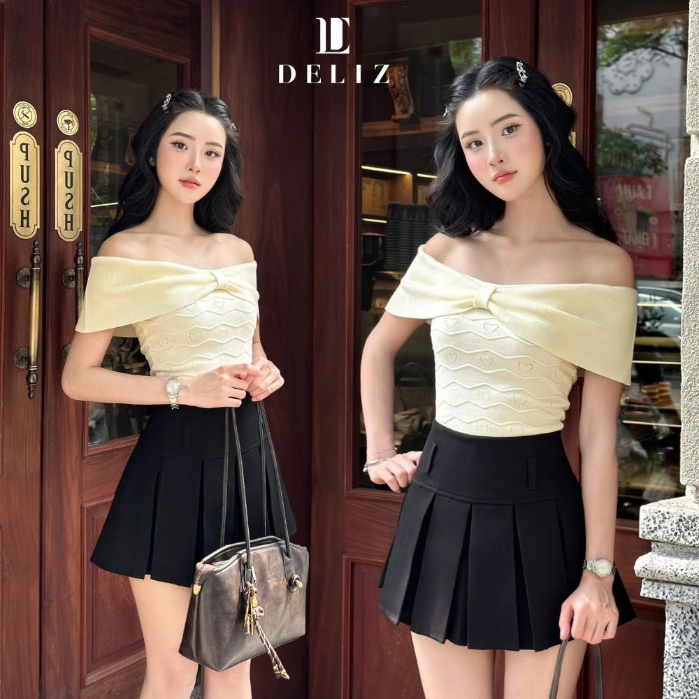 Heart-Knit Off-Shoulder