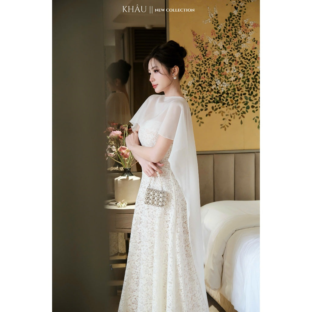 Lace Cape Shirt Dress