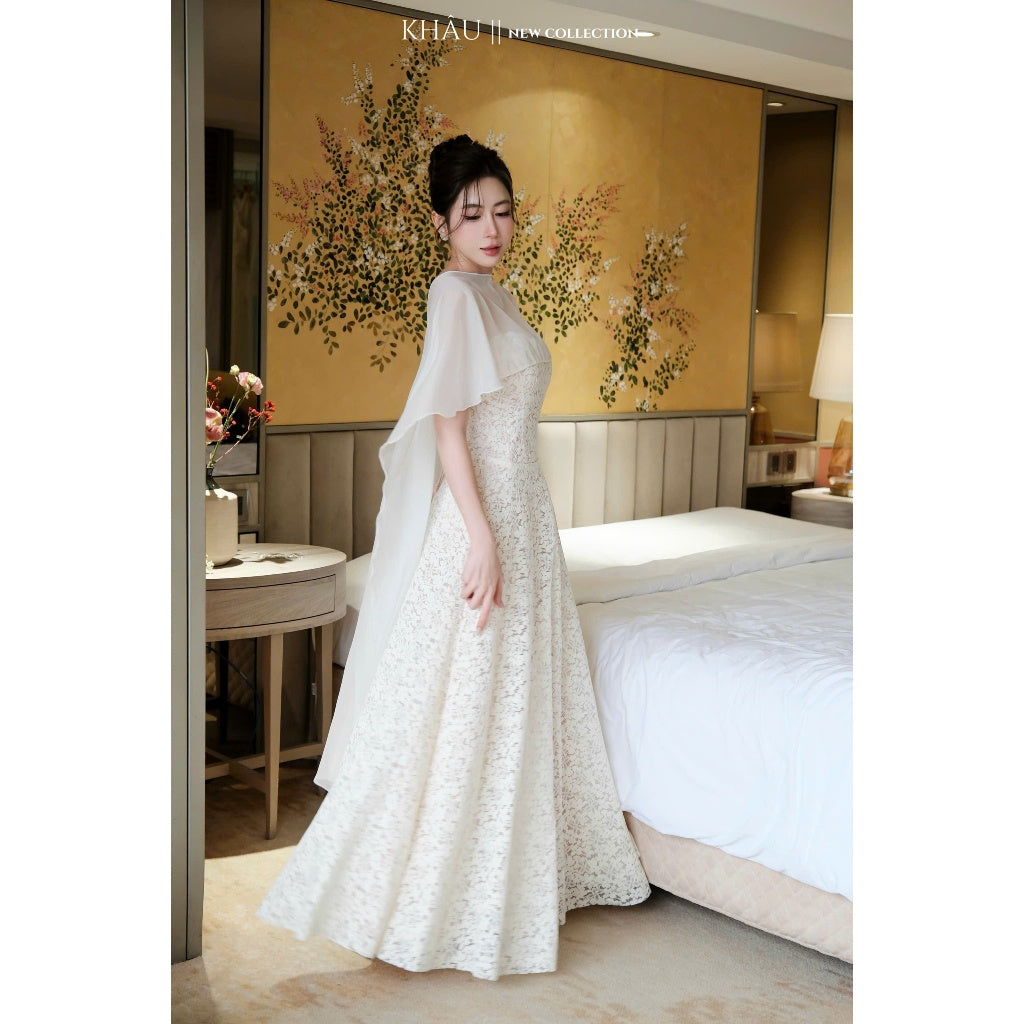 Lace Cape Shirt Dress