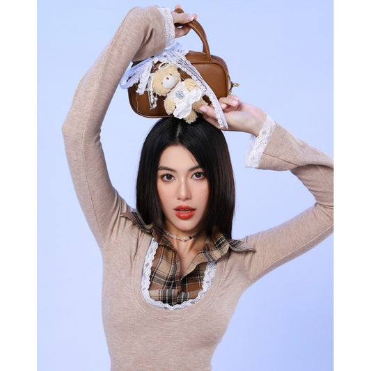 Brown Plaid Shirt-Hybrid Dress