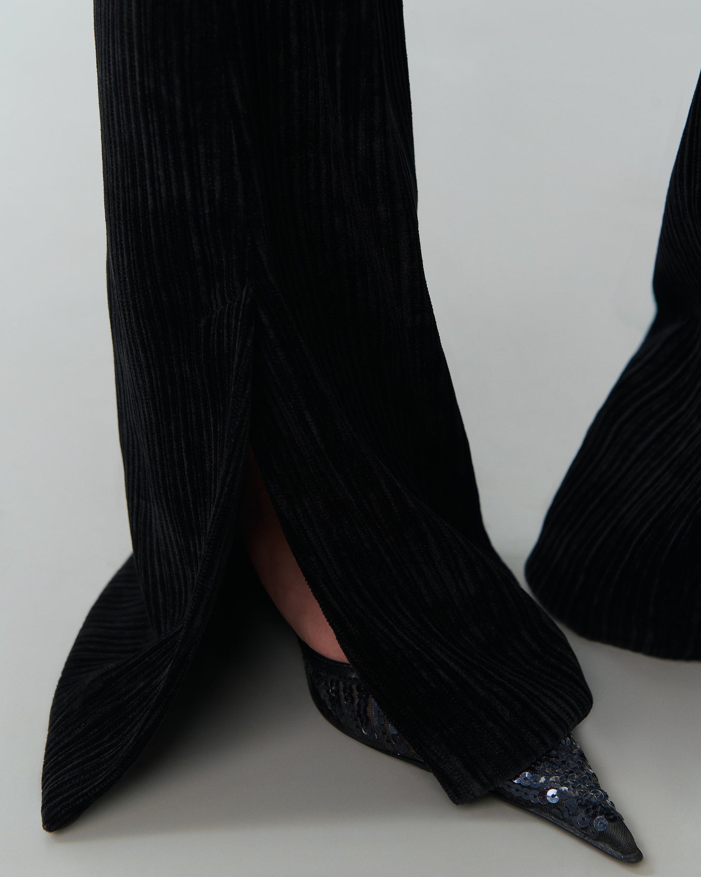 Close-up of soft structured velvet fabric