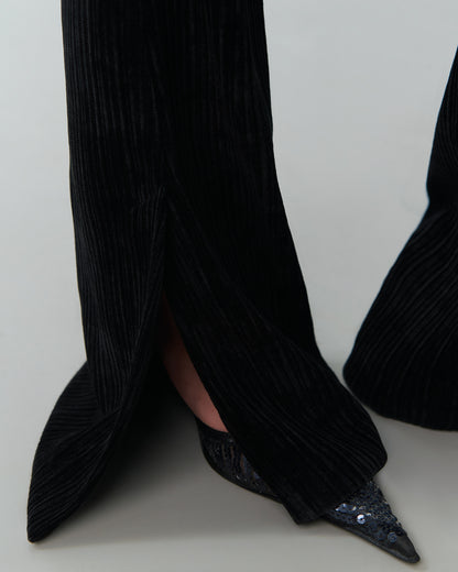 Close-up of soft structured velvet fabric