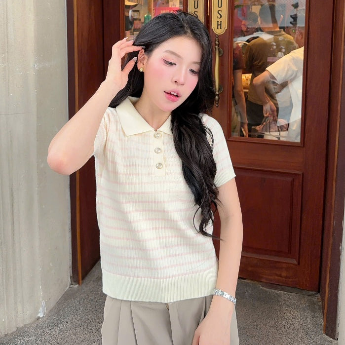 Stripe Knit Polo