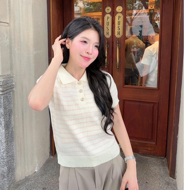 Stripe Knit Polo
