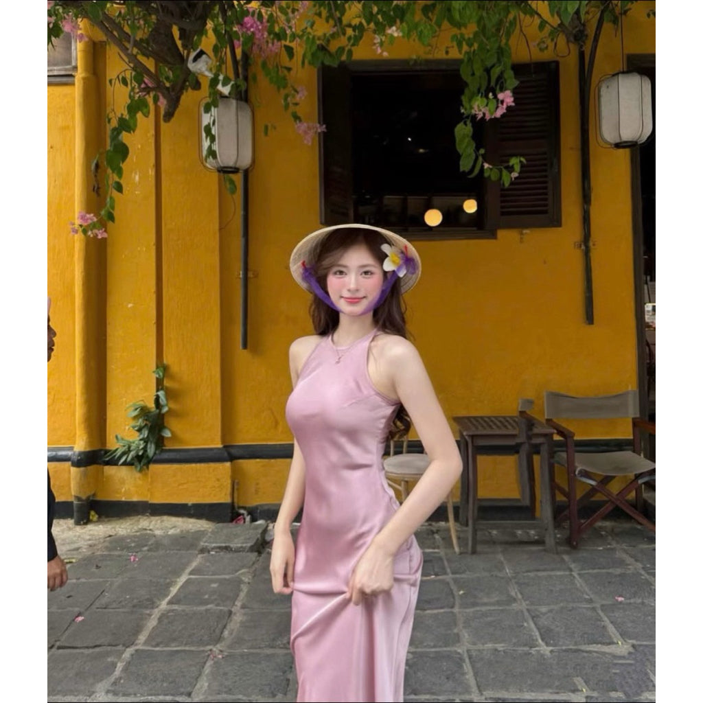 Halter Silk Dress